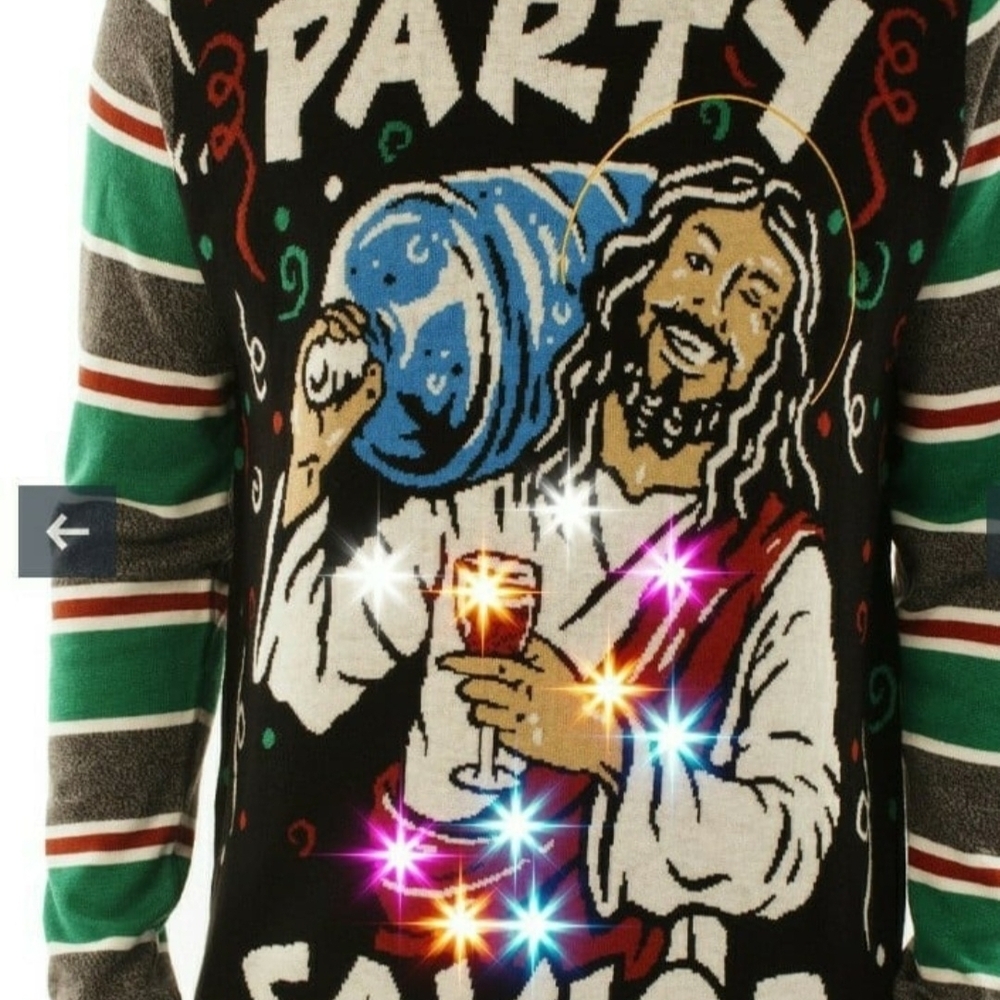 LIGHT UP -Party Savior | Ugly Christmas Sweater For Men & Women | Unisex Sizing